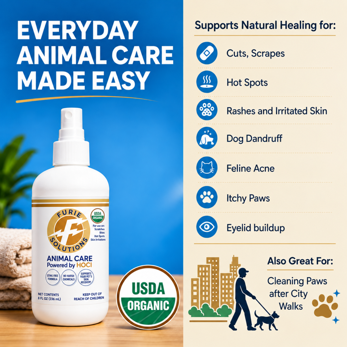 FURIE Animal Skin, Paw & Coat Care Spray | 8 oz